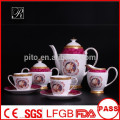 P &amp; T fábrica de porcelana de hueso China juego de té, juego de café, tazas de café y platillos